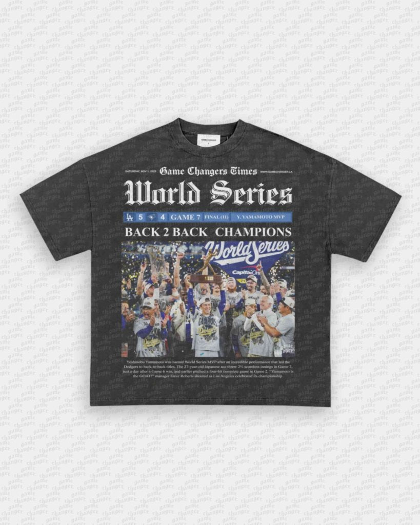 2025 WS NEWSPAPER TEE - VIP - GAME CHANGERS - GAME CHANGERS GRAPHIC TEE