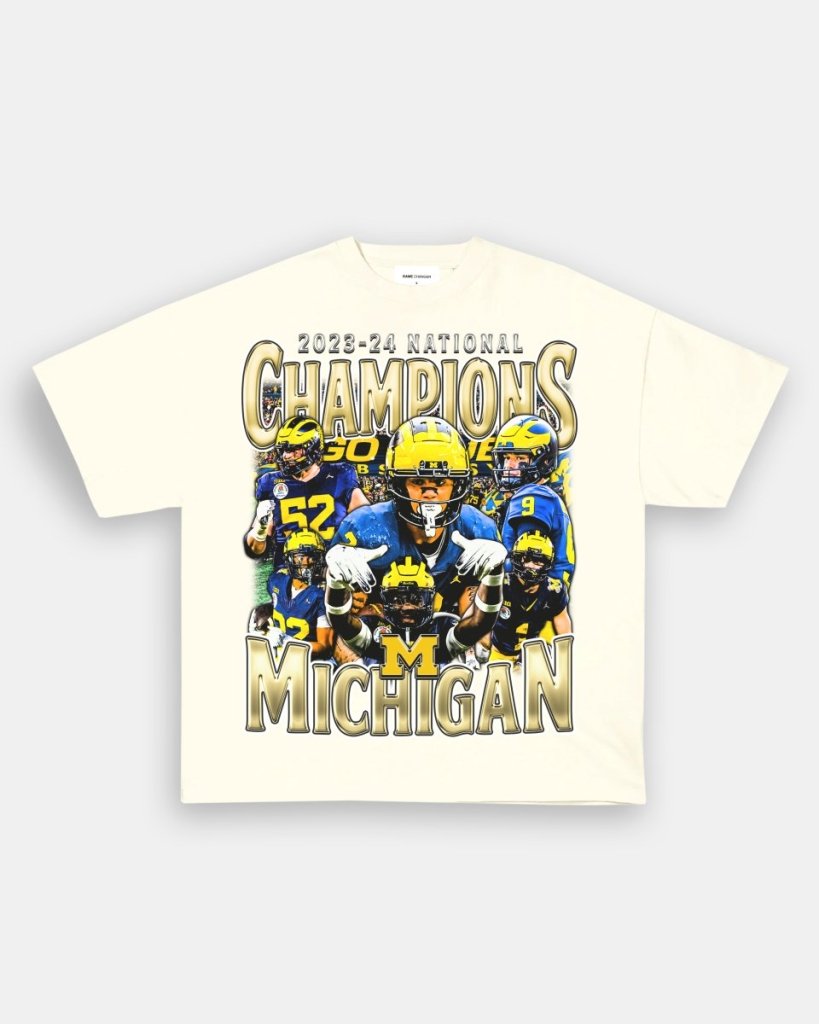 2023 - 24 NATIONAL CHAMPS - MICHIGAN V2 TEE - VIP - GAME CHANGERS - GAME CHANGERS GRAPHIC TEE