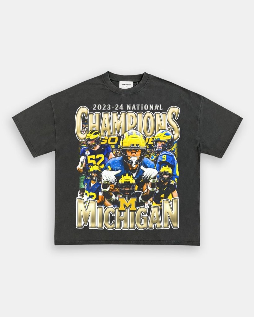 2023 - 24 NATIONAL CHAMPS - MICHIGAN V2 TEE - VIP - GAME CHANGERS - GAME CHANGERS GRAPHIC TEE