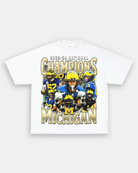 2023 - 24 NATIONAL CHAMPS - MICHIGAN V2 TEE - VIP - GAME CHANGERS - GAME CHANGERS GRAPHIC TEE