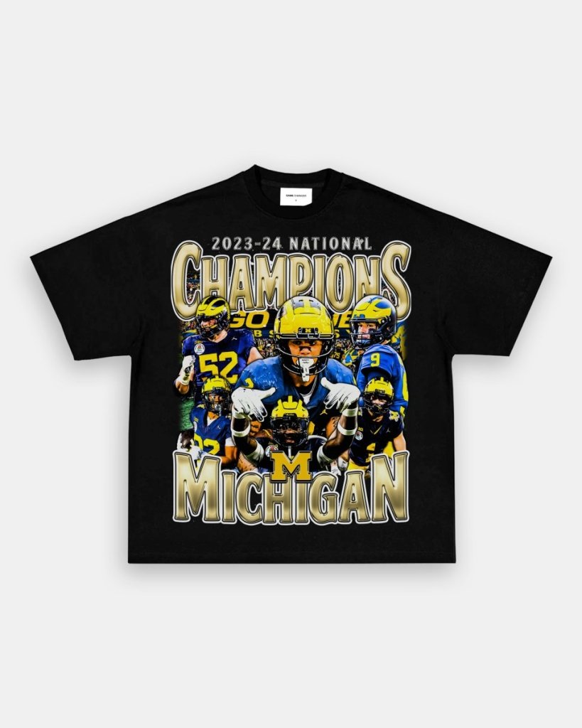 2023 - 24 NATIONAL CHAMPS - MICHIGAN V2 TEE - VIP - GAME CHANGERS - GAME CHANGERS GRAPHIC TEE