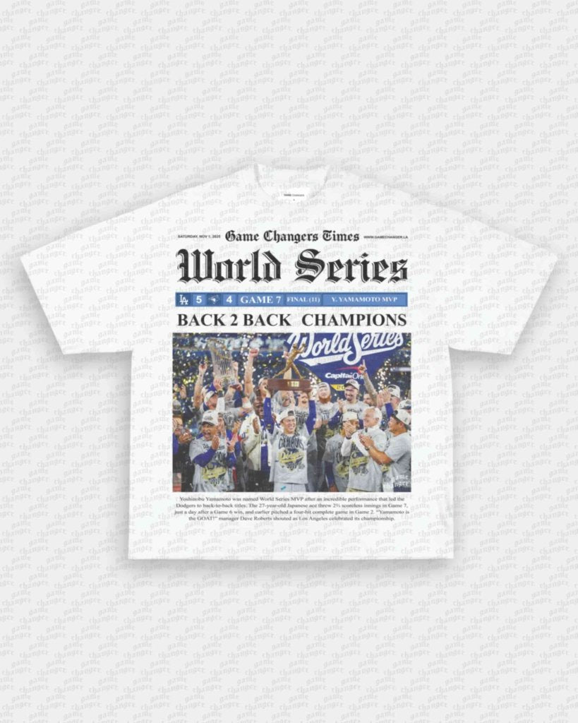 2025 WS NEWSPAPER TEE - VIP - GAME CHANGERS - GAME CHANGERS GRAPHIC TEE