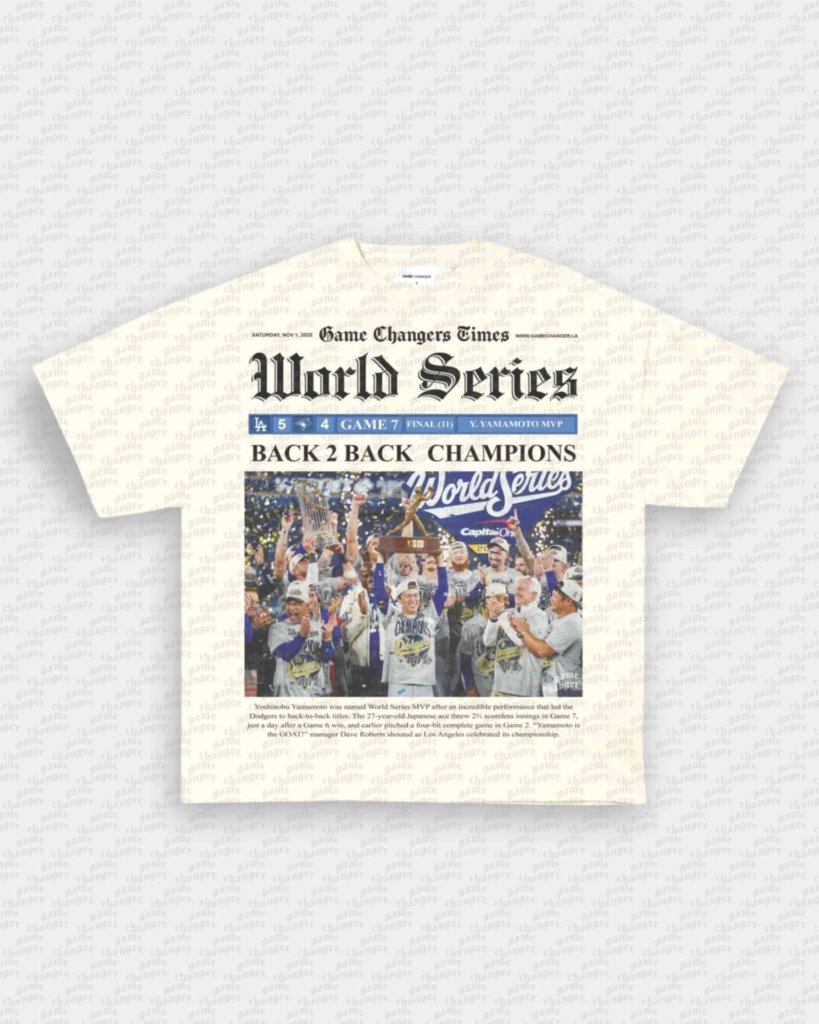 2025 WS NEWSPAPER TEE - VIP - GAME CHANGERS - GAME CHANGERS GRAPHIC TEE