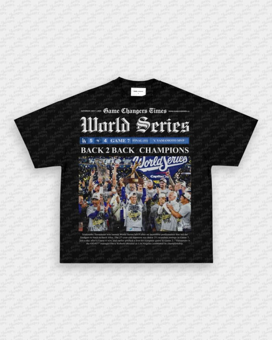 2025 WS NEWSPAPER TEE - VIP - GAME CHANGERS - GAME CHANGERS GRAPHIC TEE