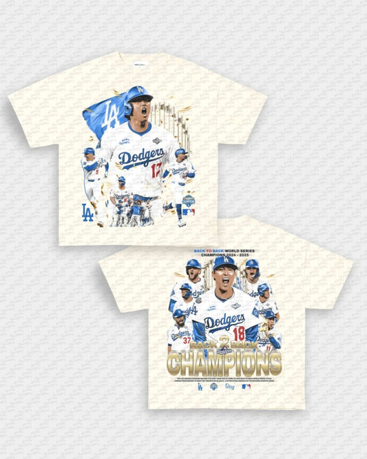 BACK 2 BACK DODGERS TEE - [DS] - VIP - GAME CHANGERS - GAME CHANGERS GRAPHIC TEE