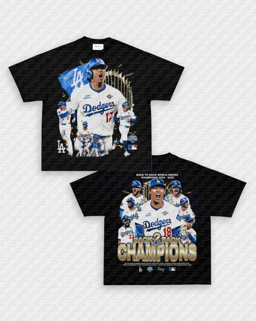 BACK 2 BACK DODGERS TEE - [DS] - VIP - GAME CHANGERS - GAME CHANGERS GRAPHIC TEE