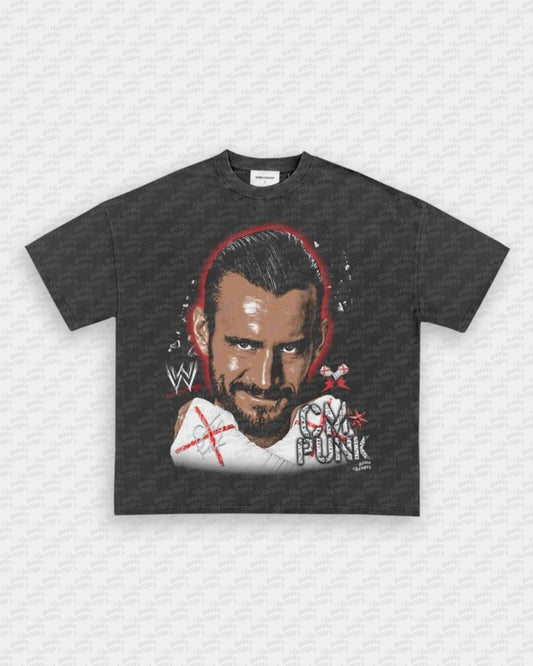 BIG FACE CM PUNK TEE - VIP - GAME CHANGERS - GAME CHANGERS GRAPHIC TEE