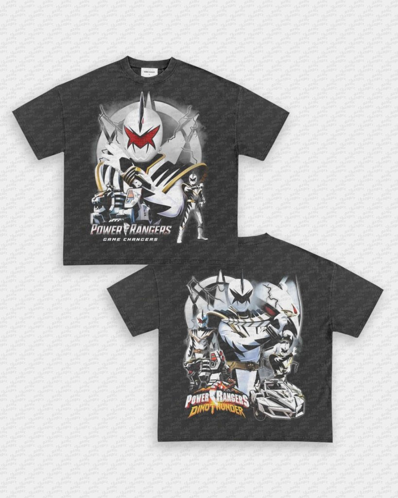 WHITE DINO RANGER V2 TEE - [DS] - VIP - GAME CHANGERS - GAME CHANGERS GRAPHIC TEE